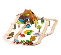 BigJigs Jouets - Modèles - Circuit ferroviaire Thème Dinosaur - Garage - Gare - Aéroport - Port - Maison - Bâtiment