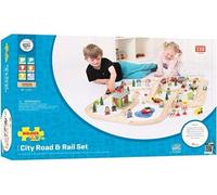 Jeu en bois - Ensemble de route et de chemin de fer de la ville