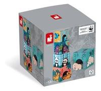 Janod Pyramide bébé J08623 – Jouet d'éveil, figurines bois animaux, WWF, FSC, dès 1 an