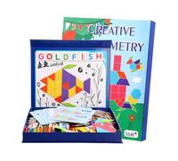 Jeu en forme de brain, comptage de tangram, système de puzzle magnétique avec design en bois, interactive Learning Toy Unit, Creative STEM Style Build, éducation pour à la maison et à l'école