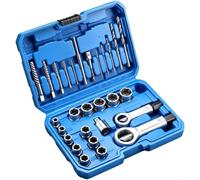Jeu Extracteur pour goujons Cassés 28 Rainure Torsadée Profonde - Outils Douilles Métriques pour Retrait Écrous Bloqués Atelier Mécanique(28-piece Set)
