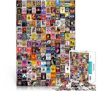 Jeu Familial pour et Affiche d'art rétro Puzzle pour Adultes 1000 pièces 26x38cm avec des pièces de Formes aléatoires entièrement imbriquées