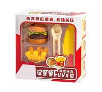 Jeu Fast Food | Jeu d'alimentation Automatique avec Burger Et Frites Simulés - Set De D'Accessoires De Cuisine D'Imitation | pour Garçons Filles et Élèves de Maternelle