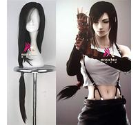 Jeu Ff15 Final Fantasy Cosplay Tifa Lockhart Perruque Femmes Filles 97 Cm Longue Prêle Noir Synthèse Cheveux Perruque Cosplay Accessoires