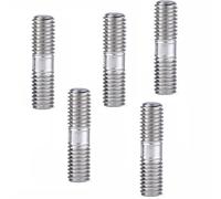 jeu fileté Barre de tige de vis à Double filetage A2 304, goujon de vis en acier inoxydable M3 M4, boulons de tige filetée à Double extrémité vis trapézoïdale (Color : M3 (5Pcs), Size : 40mm)