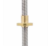 jeu fileté T14 tige filetée en acier inoxydable TR14x3 TR14x6 pas 3mm plomb 3mm 6mm tige trapézoïdale 14mm vis mère avec écrou en laiton vis trapézoïdale (Color : T14-3 Round Flange, Size : 100mm)