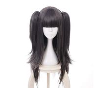 Jeu Fire Emblem Awakening Cosplay Perruques Tharja Mixte Noir avec 2 Clip Ponytails Perruque pour Halloween Carnaval Party