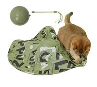 Jeu furtif - Jouet pour chat mobile automatique avec housse en tissu | Mouvement de baguette cachée, chemin de taquinerie à 360 degrés, stimulation de la chasse aux chatons, jouet d'activité