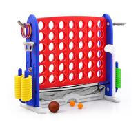 Jeu géant de 10,2 cm dans une rangée, hauteur réglable pour connecter 4 jeux Jumbo Yard pour enfants et adultes, jeu Giant Connect 4 pour extérieur et intérieur avec poche en maille, 42 pièces