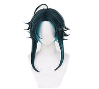 Jeu Genshin Impact Xiao Cosplay Perruque de Cosplay Mixte Bleu foncé Bleu Courte Résistant à la Chaleur Synthétique Cheveux Synthétique Adulte Halloween Rôle Play Wigs