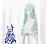 Jeu Honkai Impact 3 Cosplay Liliya Olenyeva vert menthe 80 cm résistant à la chaleur synthétique cheveux longs Halloween perruque + bonnet de perruque comme l'image