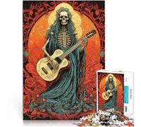 Jeu intellectuel Jouet Squelette Jouant de la Guitare Puzzles pour Adultes de 1000 pièces 50x75cm Cadeau pour Les Anniversaires Convient aux Personnes de Plus de 14 Ans