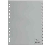 Jeu intercalaire numérique a4 20 chiffres polypro gris durable 6522-10 G