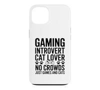 Jeu introverti Cat Lover No Crowds Just Games and Cats Coque pour iPhone 13