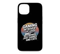Jeu introverti Cat Lover No Crowds Just Games and Cats Coque pour iPhone 13
