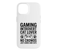 Jeu introverti Cat Lover No Crowds Just Games and Cats Coque pour iPhone 14