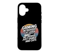 Jeu introverti Cat Lover No Crowds Just Games and Cats Coque pour iPhone 16
