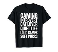 Jeu Introverti Cat Lover Quiet Life Loud Games Soft Purrs T-Shirt