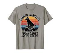 Jeu introverti I Play Games and Walk My Dog T-Shirt