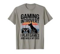Jeu introverti I Play Games and Walk My Dog T-Shirt
