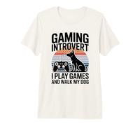 Jeu introverti I Play Games and Walk My Dog T-Shirt Haut de Gamme