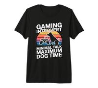 Jeu introverti Minimal Talk Temps Maximum de Chien T-Shirt Haut de Gamme