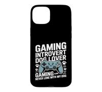 Jeu introverti pour Les Amateurs de Chiens Le Jeu ne Sera jamais Seul avec Mon Chien Coque pour iPhone 15 Plus