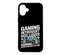Jeu introverti pour Les Amateurs de Chiens Le Jeu ne Sera jamais Seul avec Mon Chien Coque pour iPhone 16 Plus