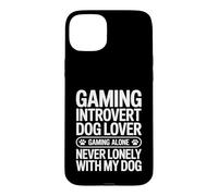 Jeu introverti pour Les Amateurs de Chiens Le Jeu ne Sera jamais Seul avec Mon Chien Coque pour iPhone 15 Plus