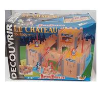 JEU JURA / LE CHÂTEAU EN BOIS / ÉNORME BOITE 50X40X25CM / CHÂTEAU ET CHEVALIERS .BOITE ABIMEE.