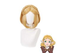 Jeu La légende de Zelda: Souffle de la princesse sauvage Zelda perruques courtes perruques de Cosplay de cheveux synthétiques résistants à la chaleur + casquette de perruque QX-12