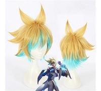 Jeu LOL Ezreal personnage Cosplay perruques 30 cm dégradé court résistant à la chaleur synthétique cheveux Perucas Anime Costume Cosplay perruque