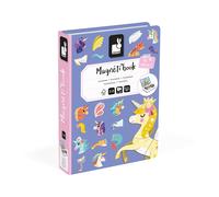 Janod – Jeu éducatif magnétique Magnéti'Book Licornes, 44 aimants, 10 modèles, carton FSC, dès 3 ans