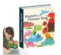 Jeu magnétique de Dinosaures - Puzzle pour, activité éducative, motricité | Livre de Voyage coloré, Jouet d'apprentissage pour garçons et Filles, Maison, école