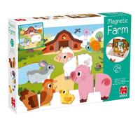 Goula - Ferme magnétique - 12 animaux en bois magnétiques (1/2/3 pièces) - 10 cartes - Dès 2 ans