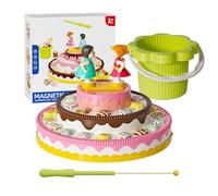Jeu magnétique - Jouets de gâteau musicaux rotatifs magnétiques électriques - Jeu de canne pour pratiquer la reconnaissance et l'interaction parents- préscolaire