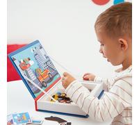 Janod – Jeu magnétique Magnéti'Book Pompiers – 60 aimants, 18 modèles, carton FSC – Dès 3 ans