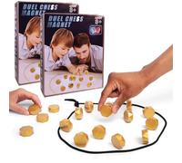 Jeu MagnéTique,Magnetic Chess Game,Jeu De StratéGie Portable avec 20 Pierres MagnéTiques RéSistantes, Jeux MagnéTiques pour Enfants, Jeux De Bureau pour RéUnions De Famille (2 Ensembles)
