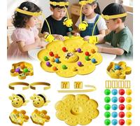 Jeu magnétique pour attraper les abeilles, jeu de pêche sur table et de cueillette de haricots « Busy Bee », jouet familial amusant pour l'extérieur, édition 2026, pour le camping (2Players)