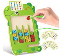 Jeu magnétique pour Enfants, Jouet en Bois Montessori dès 3 Ans, Jouet de motricité pour garçons et Filles, favorise la Coordination œil-Main, Le tri des Couleurs