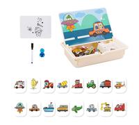 Jeu Magnétique Préscolaire - Jouet De Puzzle Interactif, Ensemble Compact pour Les Voyages avec Boîtier De Stockage | Activité Engageante pour Les À La Maison, Voyages sur La Route, Crèche, Ma
