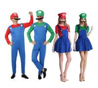 Jeu Marios Super Luigi frères uniforme ensemble Cosplay Costumes drôle Anime adulte hommes combinaison femme robe Halloween Costume Man Yellow
