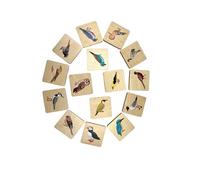 Jeu mémo en bois - Oiseaux d'Europe Multicolore