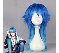 Jeu meurtre dramatique Dmmd Seragaki Aoba Cosplay perruque Ombre bleu résistant à la chaleur cheveux synthétiques Anime Costume perruques + casquette de perruque KUWS271C