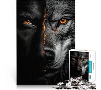 Jeu Mi-Loup mi-Humain Puzzle 2000 pièces pour Adolescents 70x100cm avec des pièces de Formes aléatoires entièrement imbriquées Convient aux 14 Ans et Plus