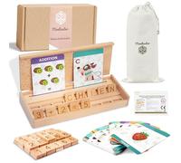 Jeu Montessori dès 3 Ans - Apprendre Les Lettres et Les Chiffres en Jouant - Jouet en Bois pour Enfants - découverte de la Lecture et du calcul - Montinatur