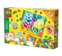 Ses Creative 14062 Jouet Montessori Tri des Couleurs et Matériaux - 4 Planches - Jouet Sensoriel - Plumes, Mousse Texturée, Feutrine et Colle à Doigt