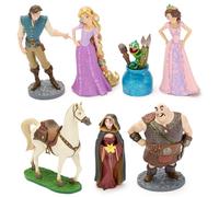 Jeu officiel de figurines Raiponce de Disney Store, comprend 7 figurines Full Skardo dans une boîte cadeau avec Raiponce, Flynn, Pascal et bien plus encore, parfait pour les fans de jouets et de jeux