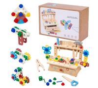 Jeu Outils pour Tout-Petits - Ensemble Outils Boulons et Écrous Jeux de Construction - Jeu Éducatif Interactif pour Garçons Filles Cadeau Anniversaire Voyage Salle De Intérieur Extérieur