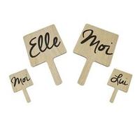 Jeu pancartes bois mariage elle-lui 30x18cm nature - générique dek1214 G